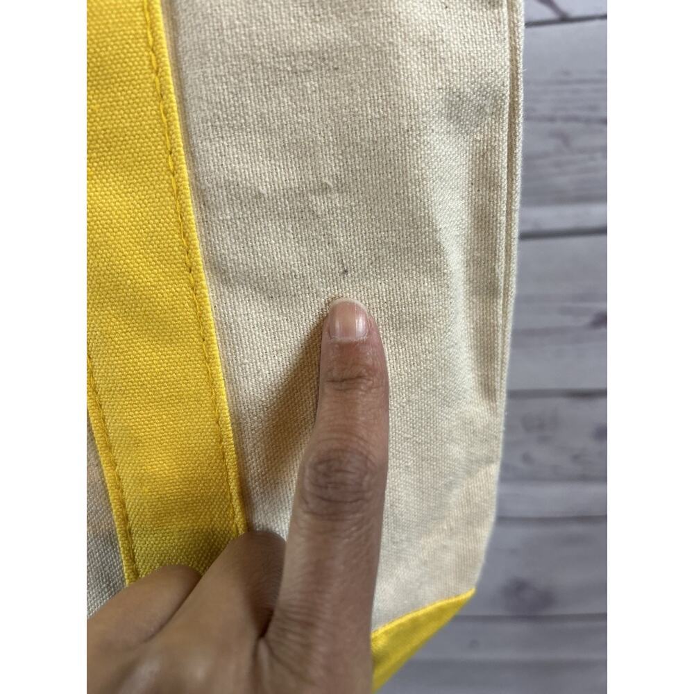 Trader Joe’s Mini Canvas Tote Bag Yellow Limited Edition New Small Grocery Tote - Picture 7 of 8